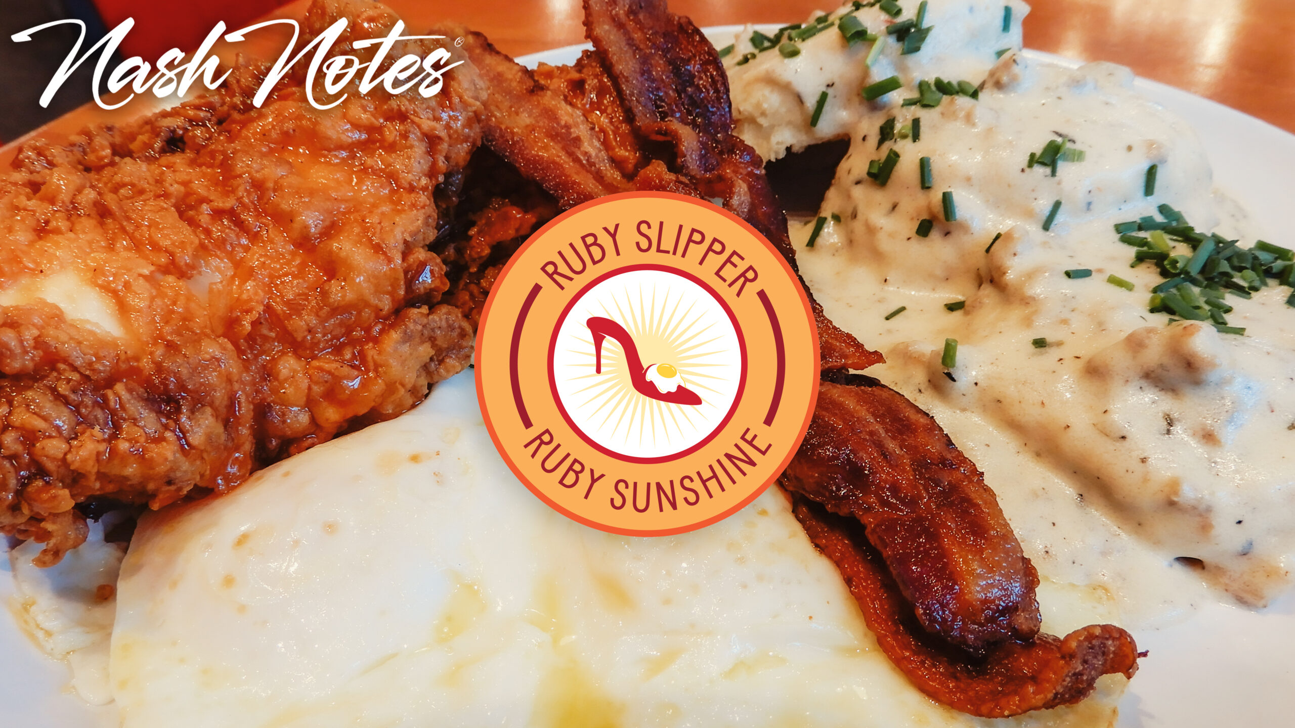 Biscuits and Gravy with Sweet Heat Chicken at Ruby Sunshine for Brunch in Nashville